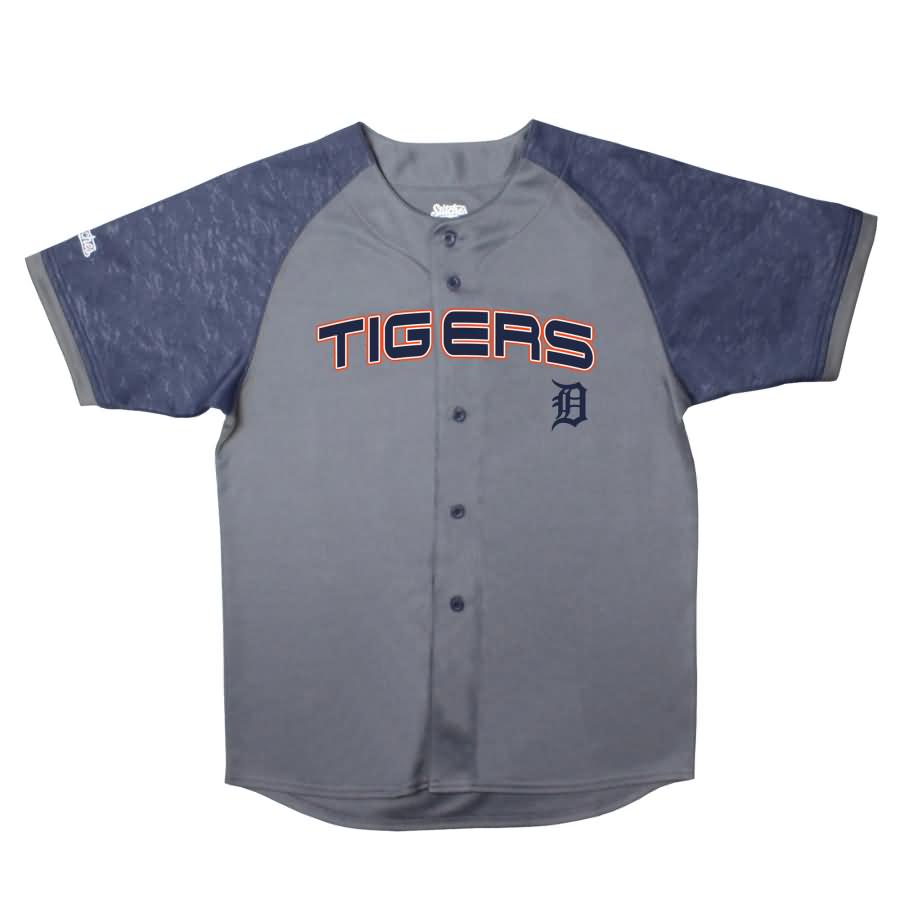 Detroit Tigers Stitches Youth Glitch Jersey - Charcoal/Navy