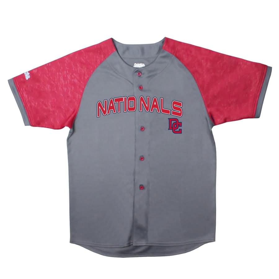 Washington Nationals Stitches Youth Glitch Jersey - Charcoal/Red