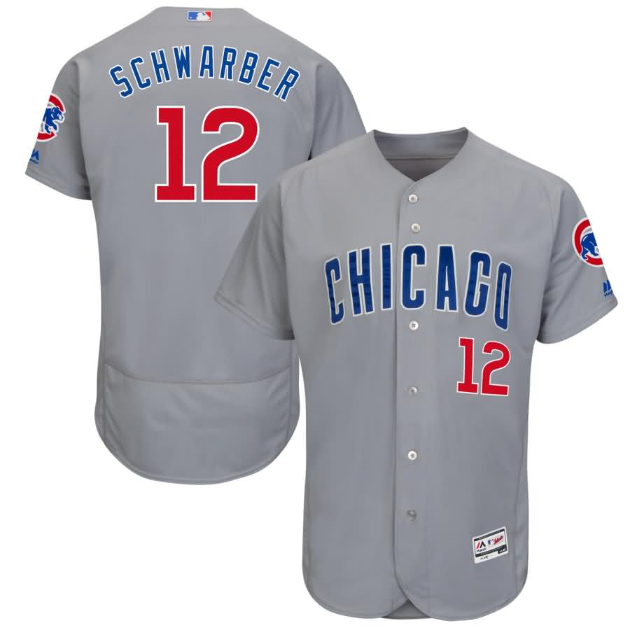 Kyle Schwarber Chicago Cubs Majestic Road Authentic Collection Flex Base Player Jersey - Gray