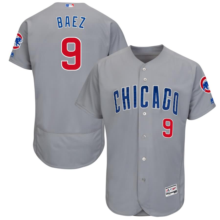 Javier Baez Chicago Cubs Majestic Road Authentic Collection Flex Base Player Jersey - Gray