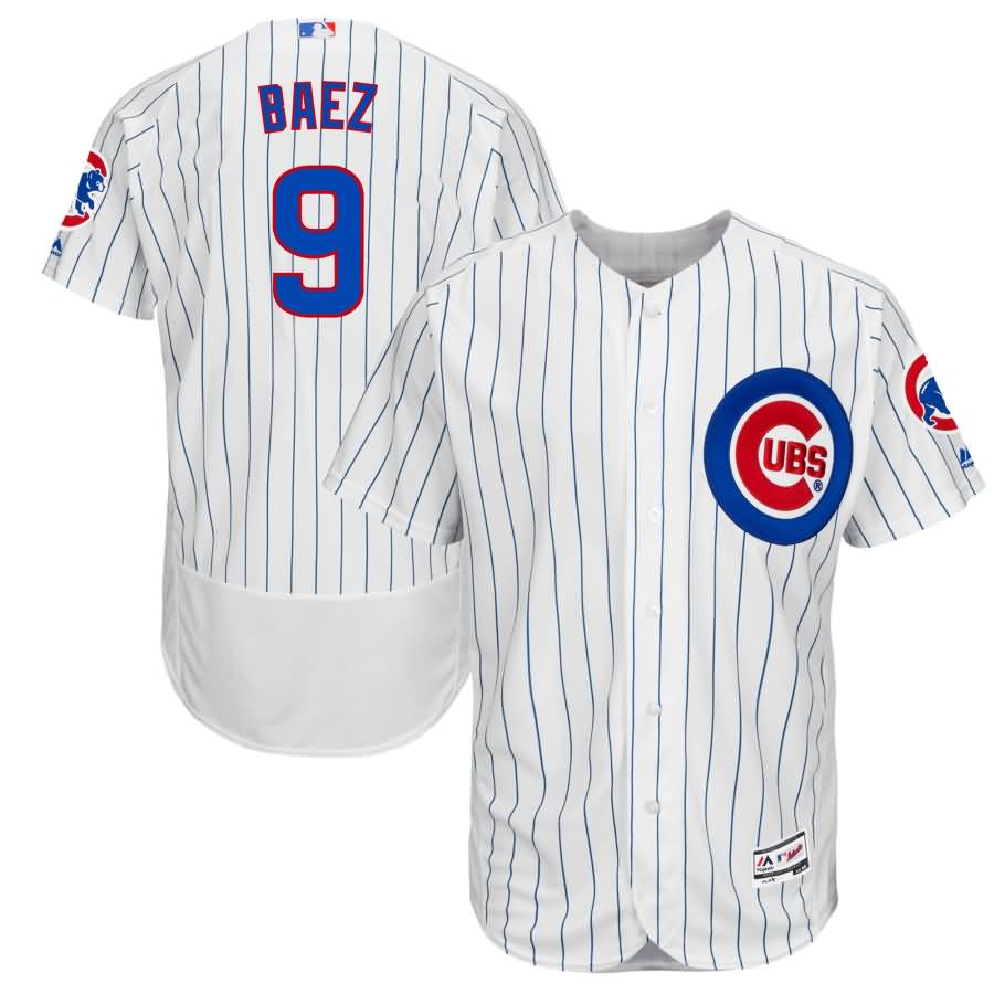 Javier Baez Chicago Cubs Majestic Home Authentic Collection Flex Base Player Jersey - White/Royal