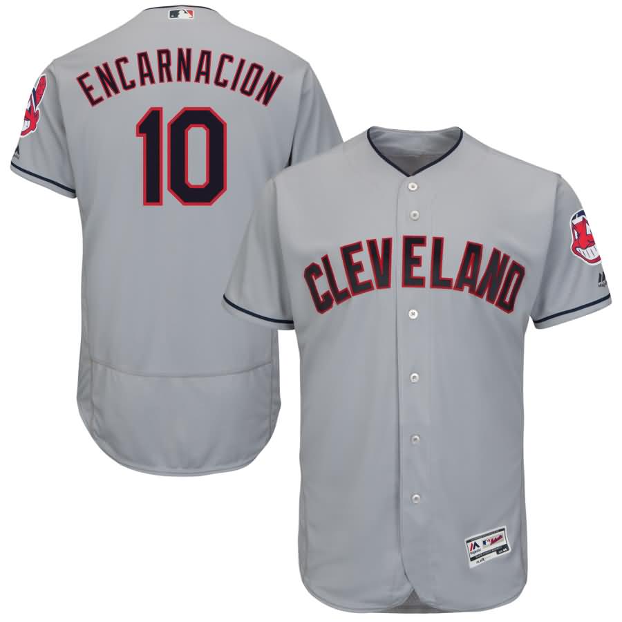 Edwin Encarnacion Cleveland Indians Majestic Official Flex Base Authentic Collection Player Jersey - Gray