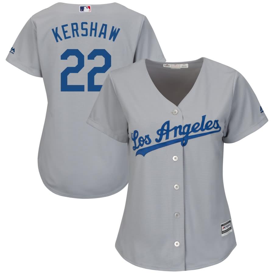 Clayton Kershaw Los Angeles Dodgers Majestic Women's Road Cool Base Replica Player Jersey - Gray