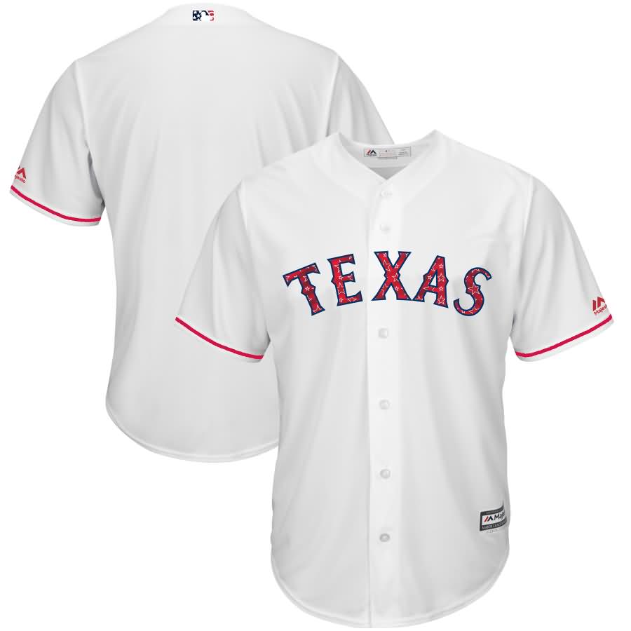 Texas Rangers Majestic 2018 Stars & Stripes Cool Base Team Jersey - White