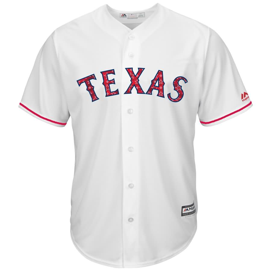 Texas Rangers Majestic 2018 Stars & Stripes Cool Base Team Jersey - White