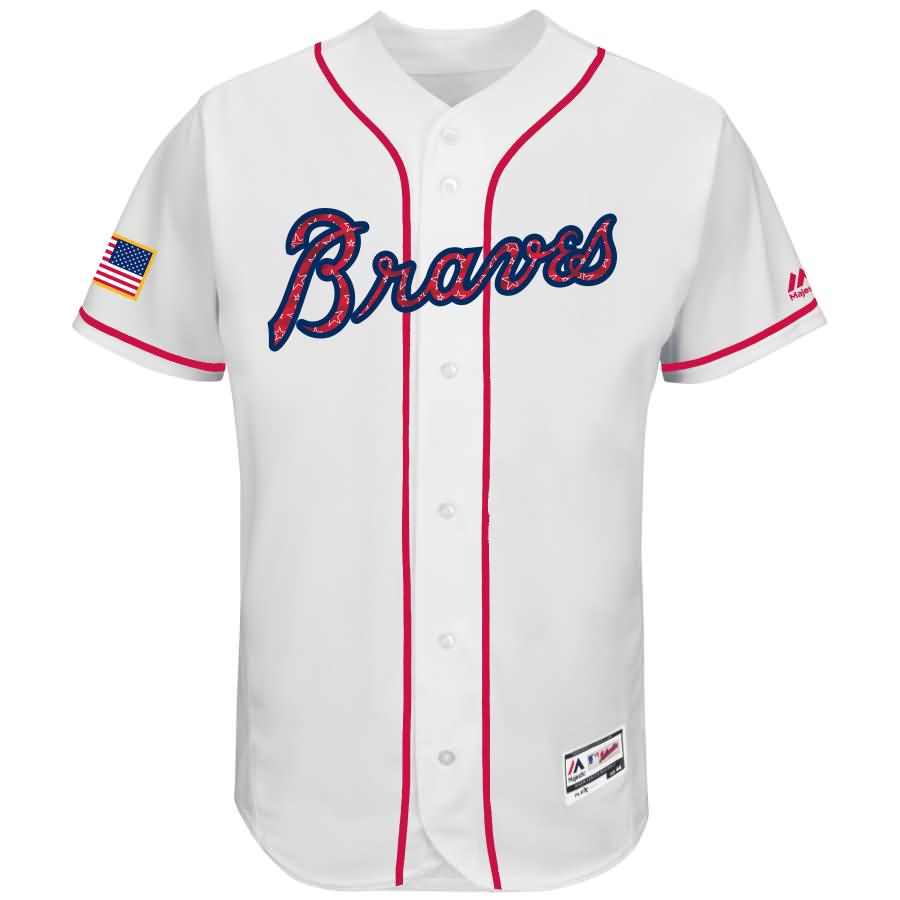 Atlanta Braves Majestic 2017 Stars & Stripes Authentic Collection Flex Base Team Jersey - White