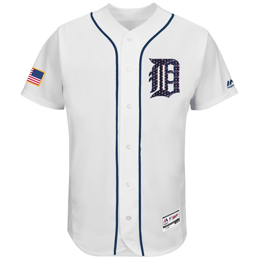 Detroit Tigers Majestic 2017 Stars & Stripes Authentic Collection Flex Base Team Jersey - White