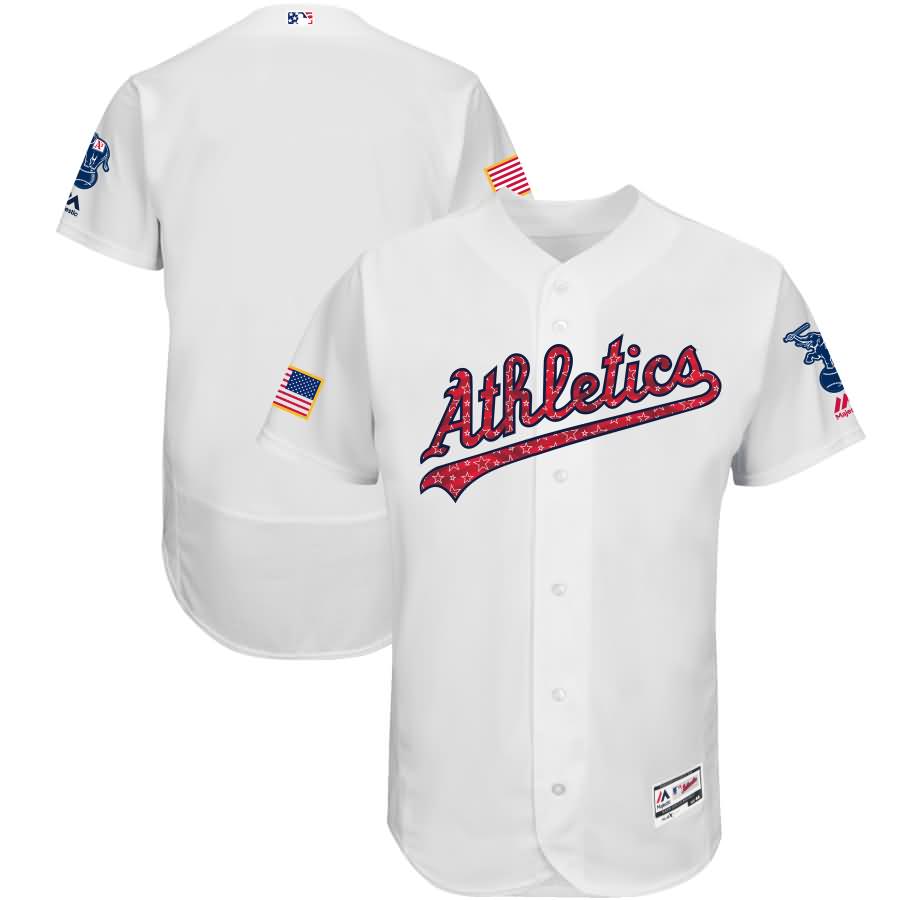 Oakland Athletics Majestic 2018 Stars & Stripes Flex Base Team Jersey - White