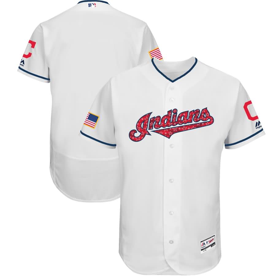 Cleveland Indians Majestic 2017 Stars & Stripes Authentic Collection Flex Base Team Jersey - White