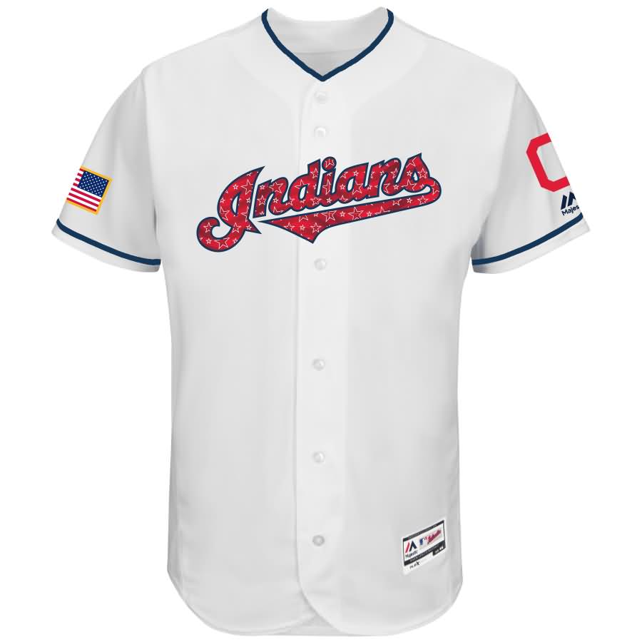 Cleveland Indians Majestic 2017 Stars & Stripes Authentic Collection Flex Base Team Jersey - White