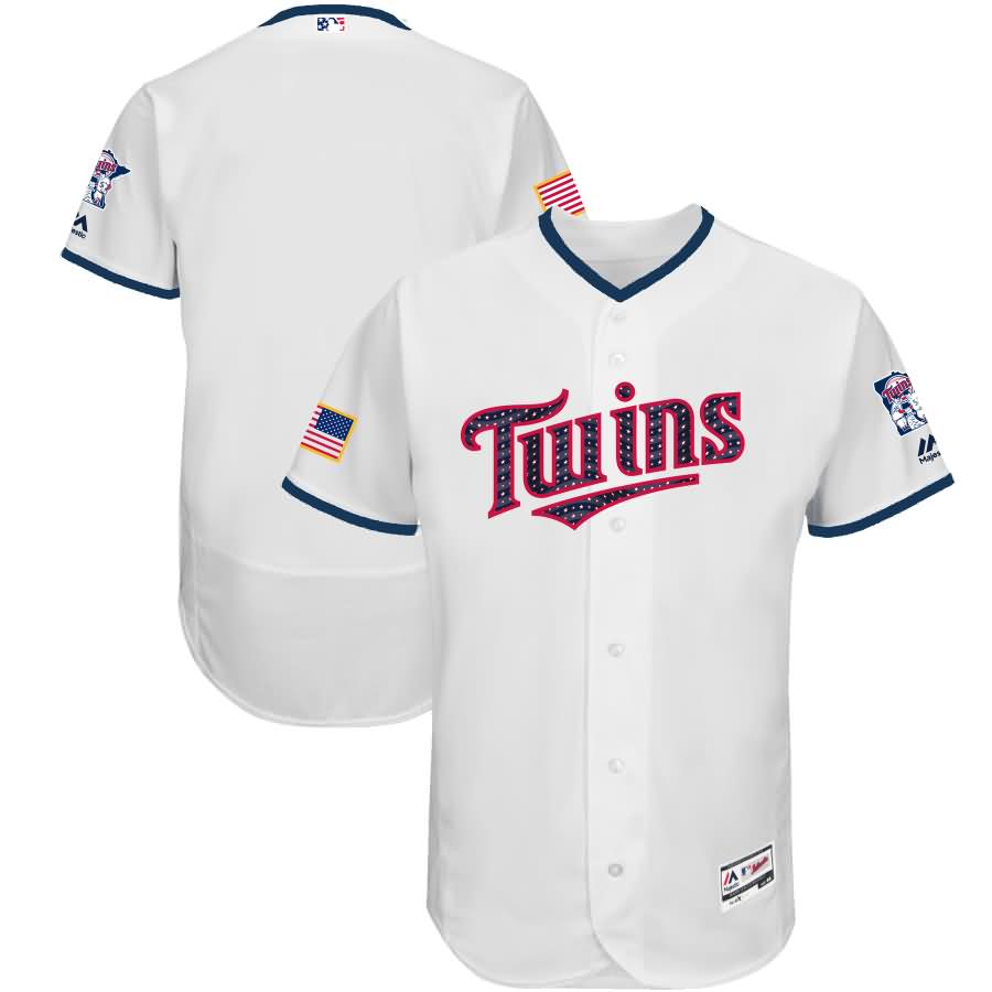 Minnesota Twins Majestic 2017 Stars & Stripes Authentic Collection Flex Base Team Jersey - White