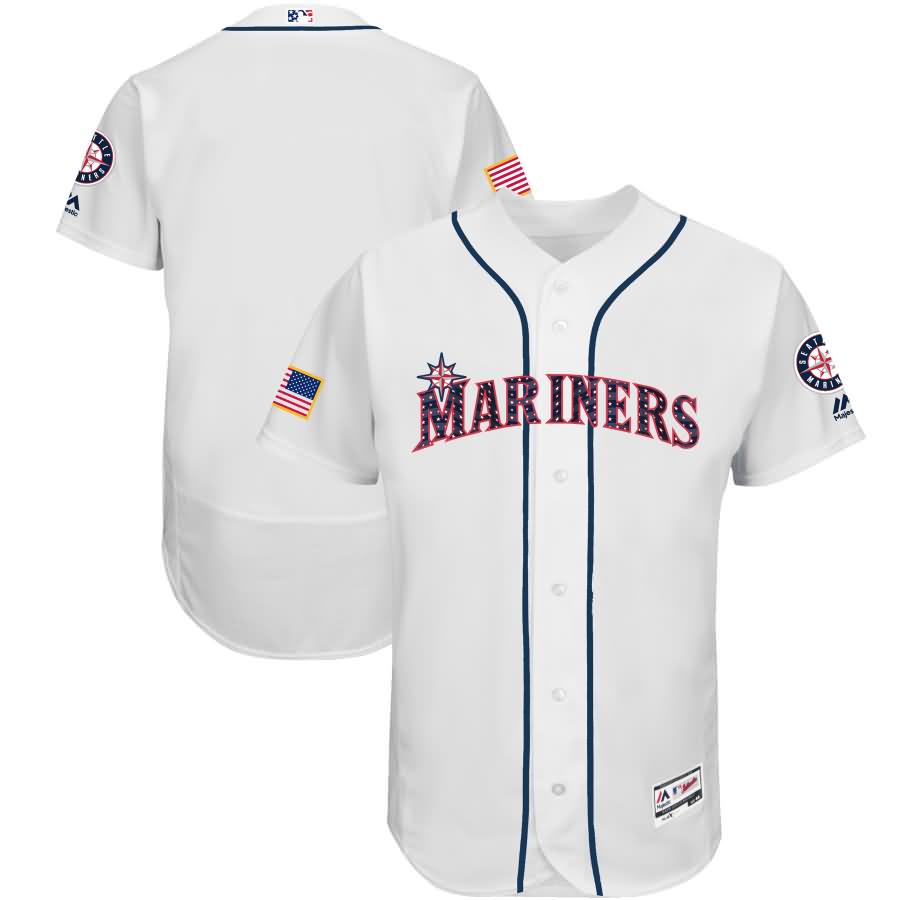 Seattle Mariners Majestic 2018 Stars and Stripes Authentic Collection Flex Base Team Jersey - White