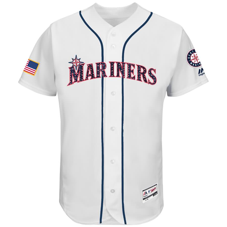 Seattle Mariners Majestic 2018 Stars and Stripes Authentic Collection Flex Base Team Jersey - White