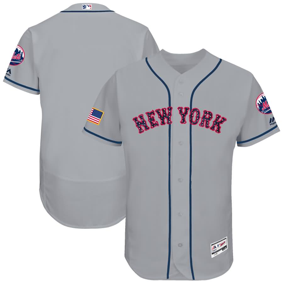 New York Mets Majestic 2018 Stars & Stripes Flex Base Team Jersey - Gray