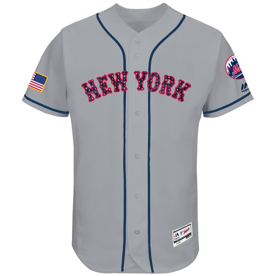 New York Mets Majestic 2018 Stars & Stripes Flex Base Team Jersey - Gray