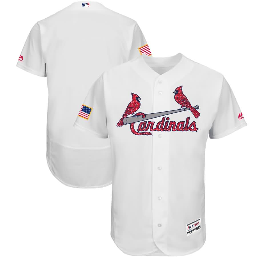 St. Louis Cardinals Majestic 2017 Stars & Stripes Authentic Collection Flex Base Team Jersey - White