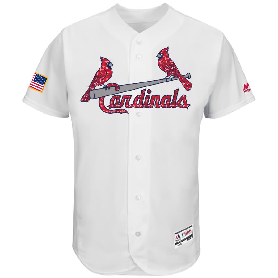 St. Louis Cardinals Majestic 2017 Stars & Stripes Authentic Collection Flex Base Team Jersey - White