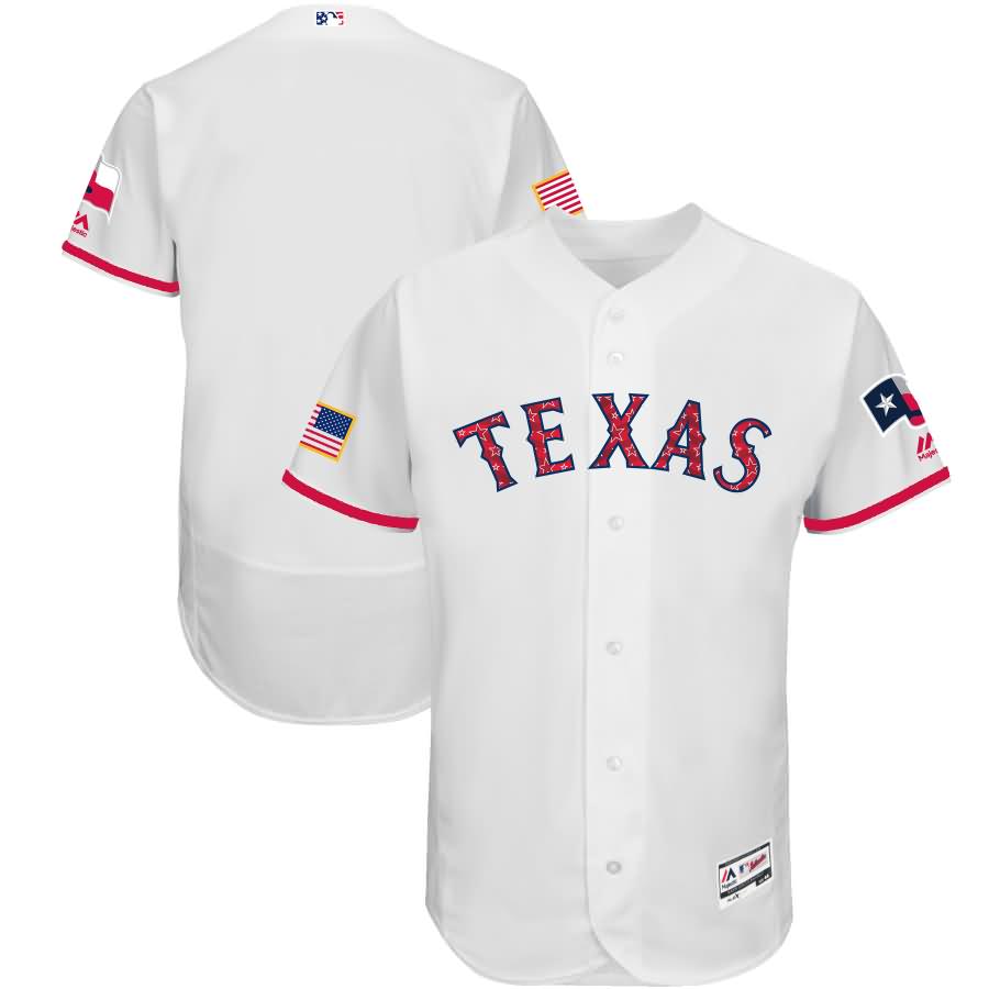 Texas Rangers Majestic 2018 Stars and Stripes Authentic Collection Flex Base Team Jersey - White