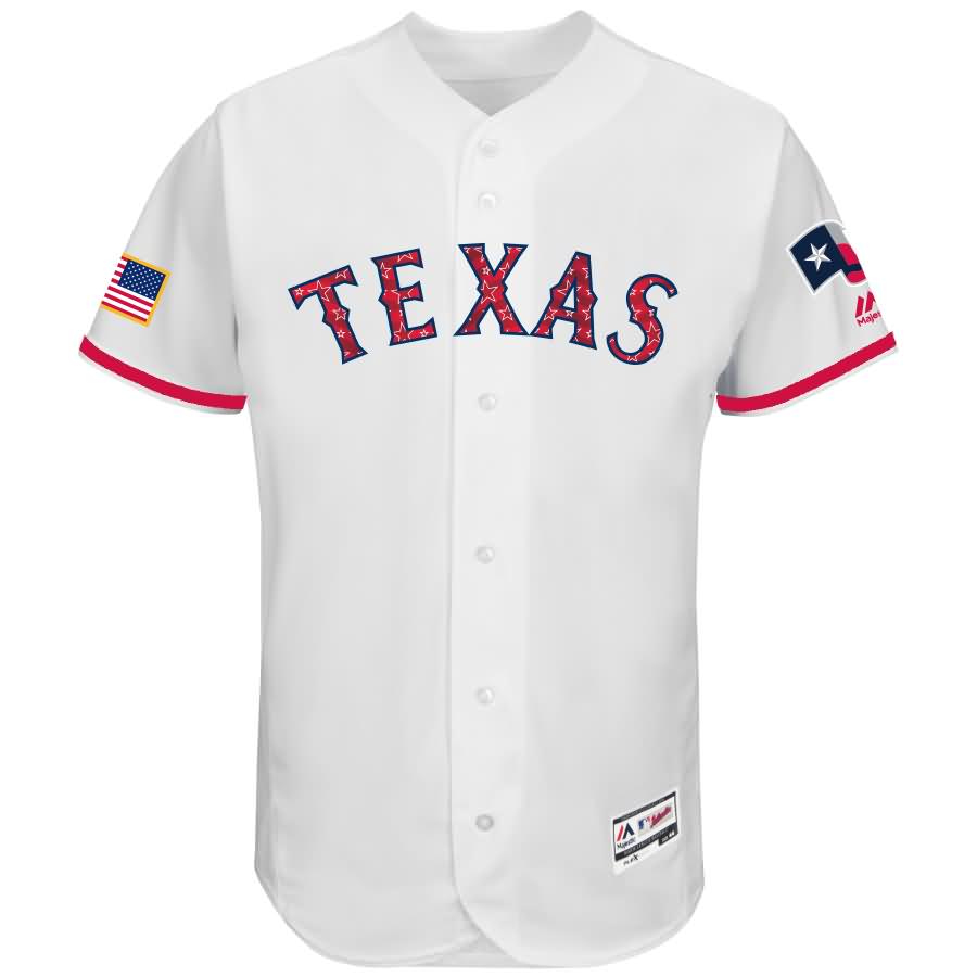 Texas Rangers Majestic 2018 Stars and Stripes Authentic Collection Flex Base Team Jersey - White