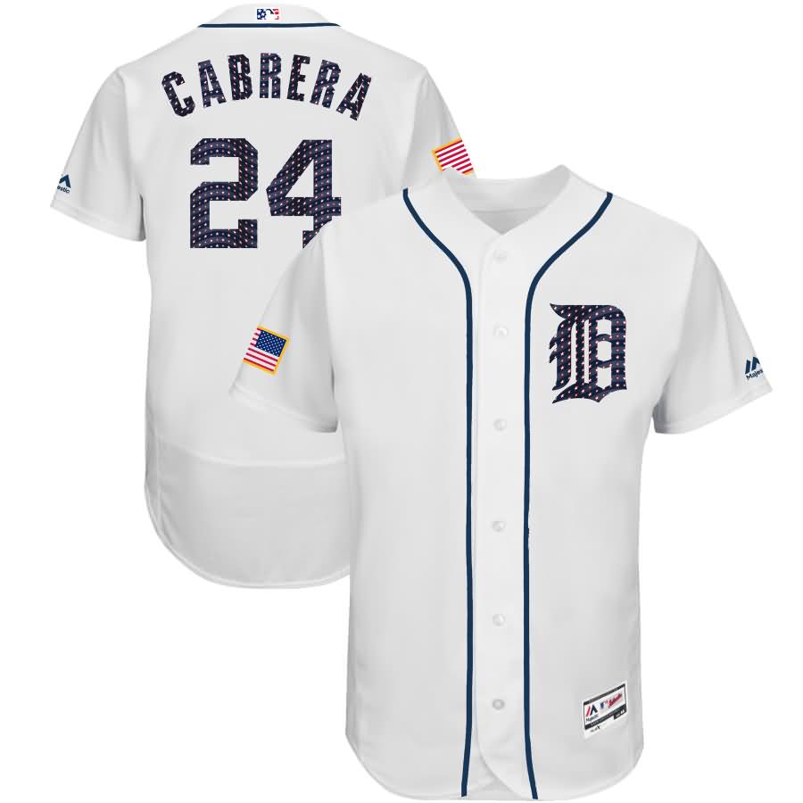 Miguel Cabrera Detroit Tigers Majestic 2017 Stars & Stripes Authentic Collection Flex Base Player Jersey - White