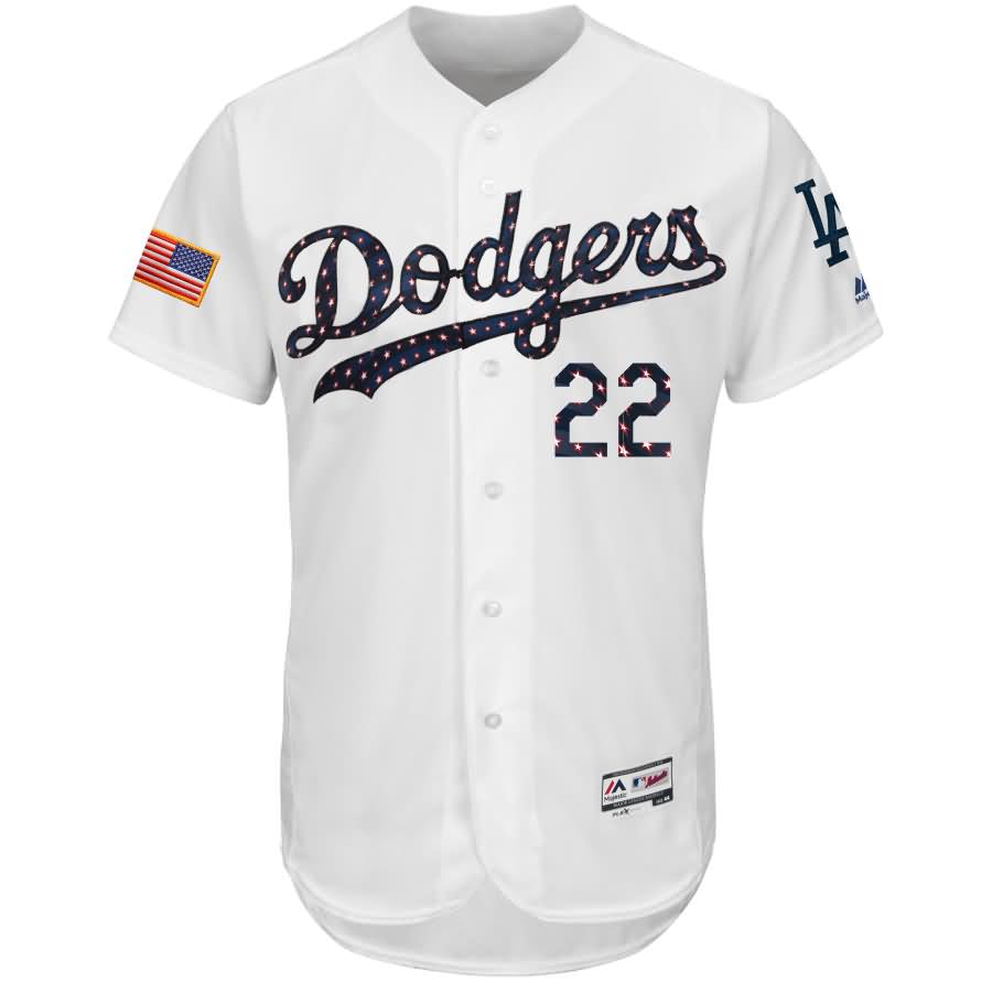 Clayton Kershaw Los Angeles Dodgers Majestic 2018 Stars & Stripes Flex Base Player Jersey - White