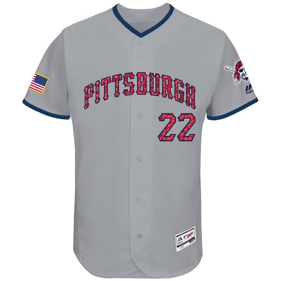 Andrew McCutchen Pittsburgh Pirates Majestic 2017 Stars & Stripes Authentic Collection Flex Base Player Jersey - Gray