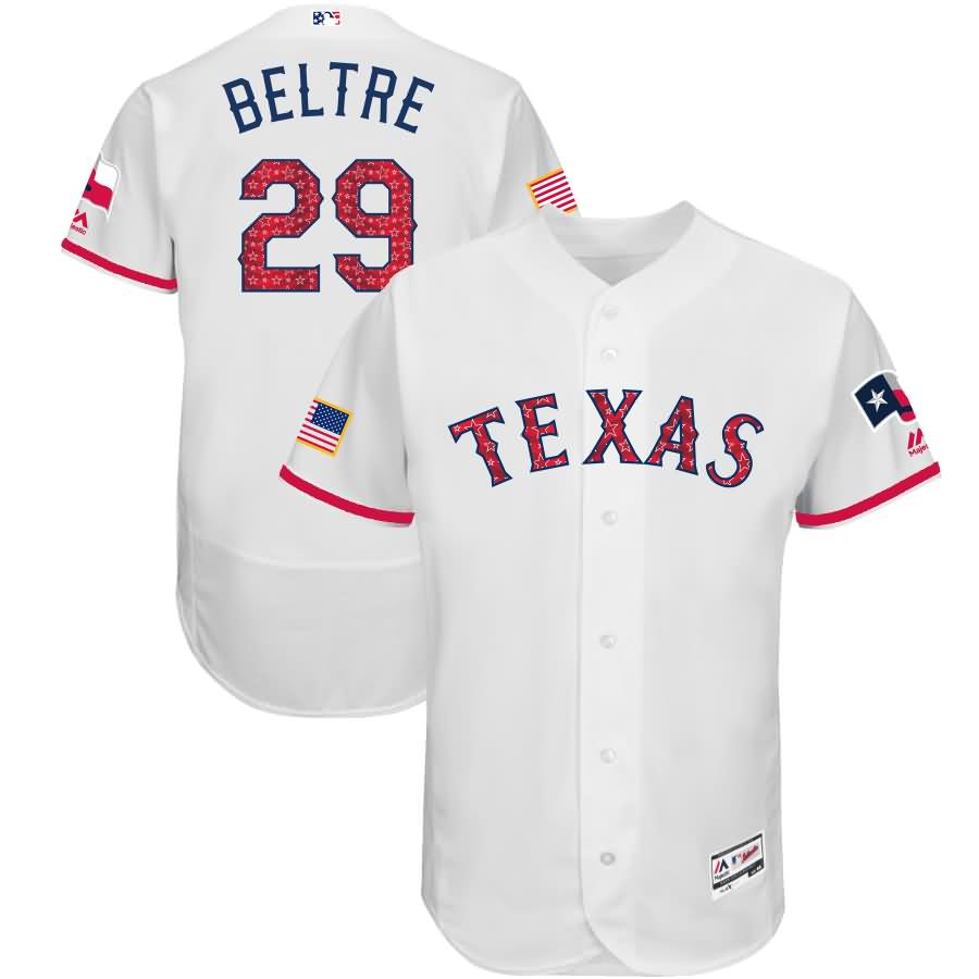 Adrian Beltre Texas Rangers Majestic 2018 Stars & Stripes Flex Base Player Jersey - White