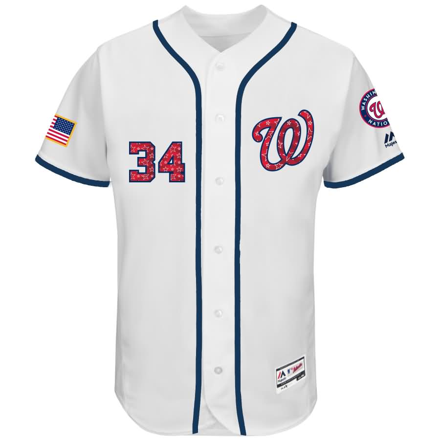 Bryce Harper Washington Nationals Majestic 2017 Stars & Stripes Authentic Collection Flex Base Player Jersey - White