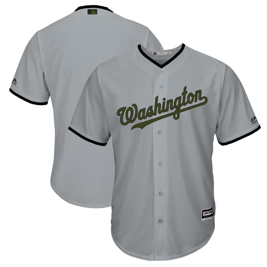 Washington Nationals Majestic 2018 Memorial Day Cool Base Team Jersey - Gray