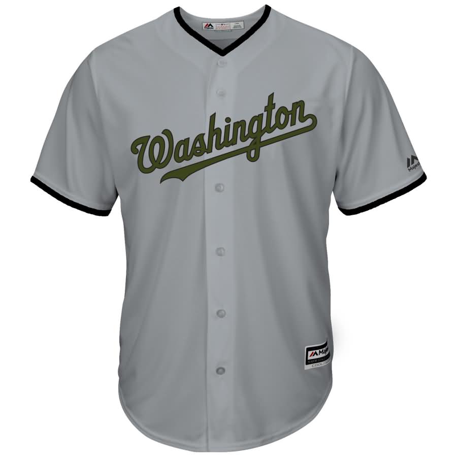 Washington Nationals Majestic 2018 Memorial Day Cool Base Team Jersey - Gray