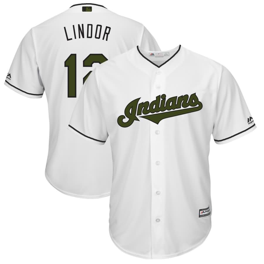 Francisco Lindor Cleveland Indians Majestic 2018 Memorial Day Cool Base Player Jersey - White