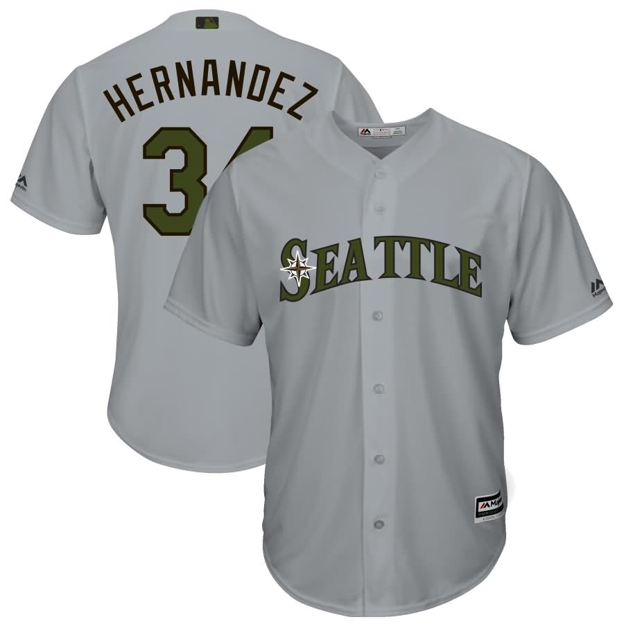 Felix Hernandez Seattle Mariners Majestic 2017 Memorial Day Cool Base Player Jersey - Gray