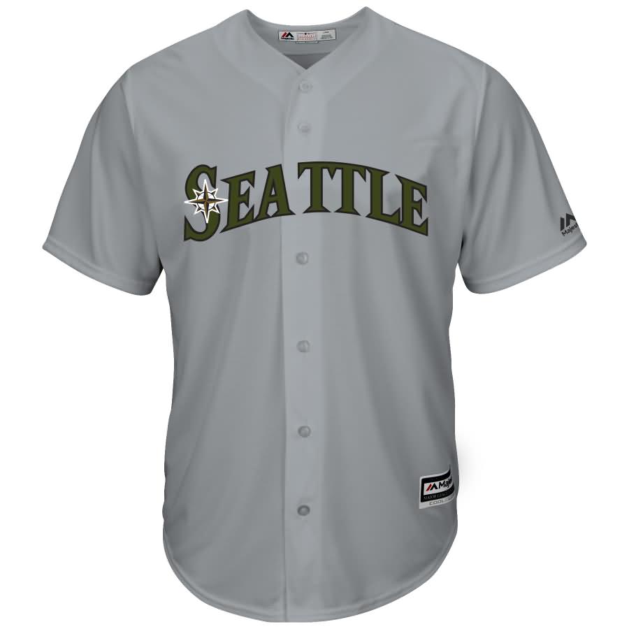 Felix Hernandez Seattle Mariners Majestic 2017 Memorial Day Cool Base Player Jersey - Gray