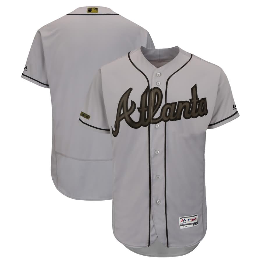 Atlanta Braves Majestic 2018 Memorial Day Authentic Collection Flex Base Team Jersey - Gray