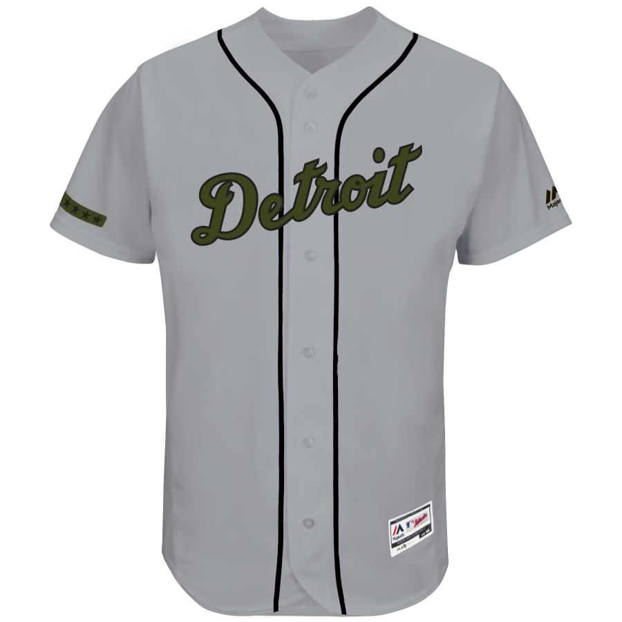 Detroit Tigers Majestic 2017 Memorial Day Authentic Collection Flex Base Team Jersey - Gray