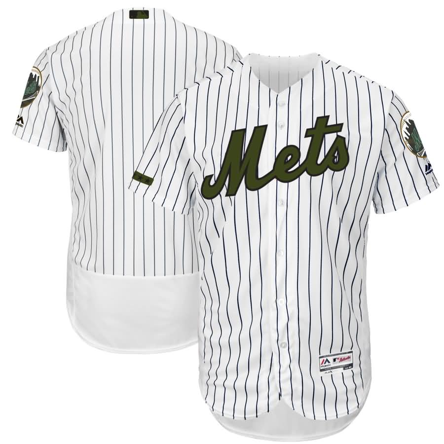 New York Mets Majestic 2017 Memorial Day Authentic Collection Flex Base Team Jersey - White/Black