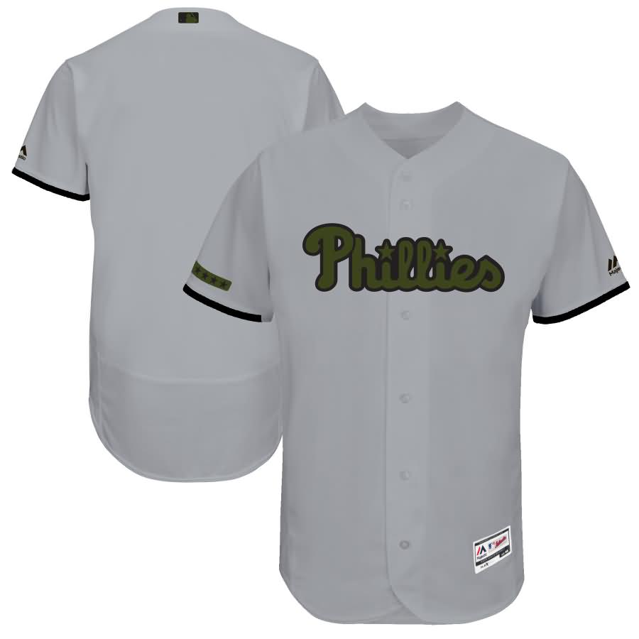 Philadelphia Phillies Majestic 2017 Memorial Day Authentic Collection Flex Base Team Jersey - Gray