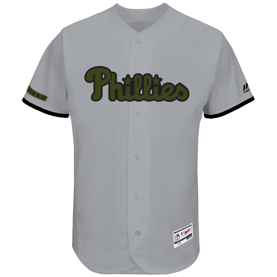 Philadelphia Phillies Majestic 2017 Memorial Day Authentic Collection Flex Base Team Jersey - Gray