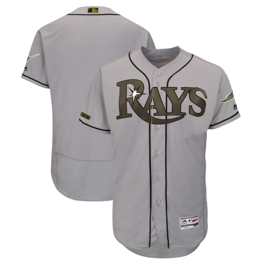 Tampa Bay Rays Majestic 2018 Memorial Day Authentic Collection Flex Base Team Jersey - Gray