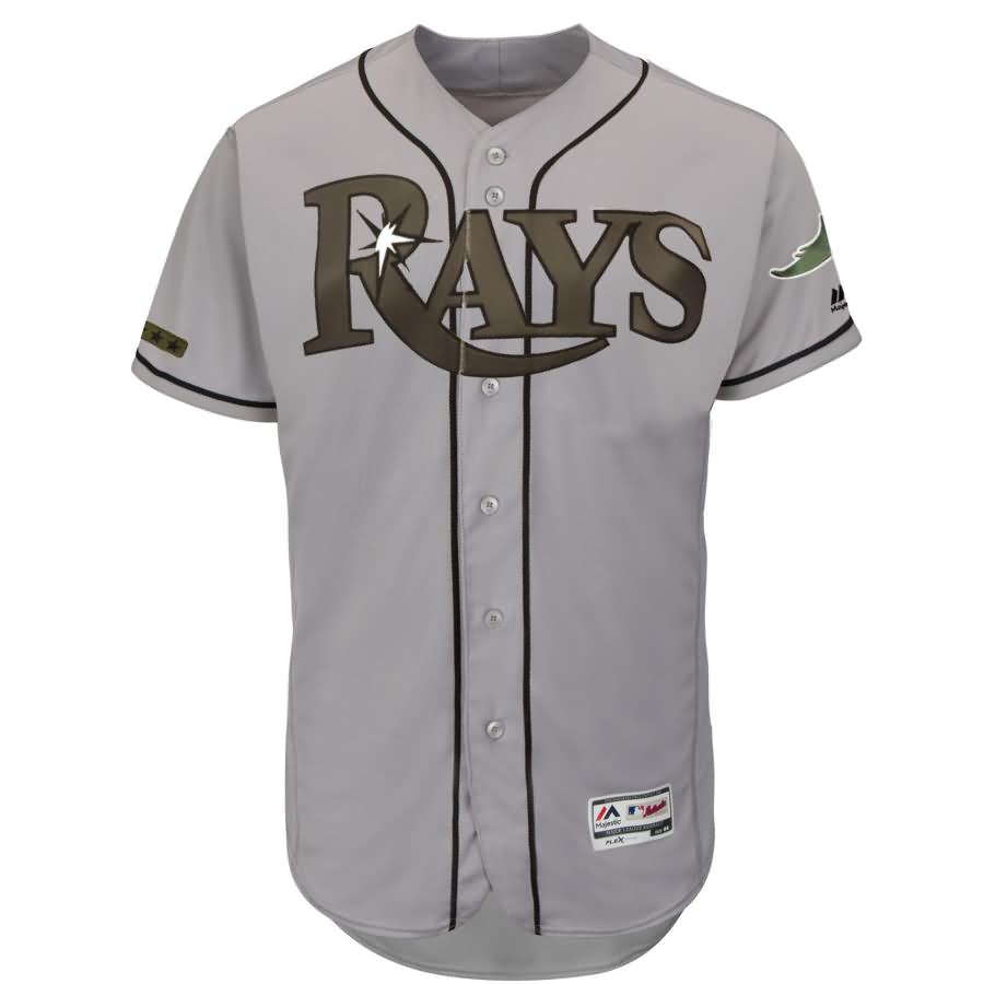 Tampa Bay Rays Majestic 2018 Memorial Day Authentic Collection Flex Base Team Jersey - Gray