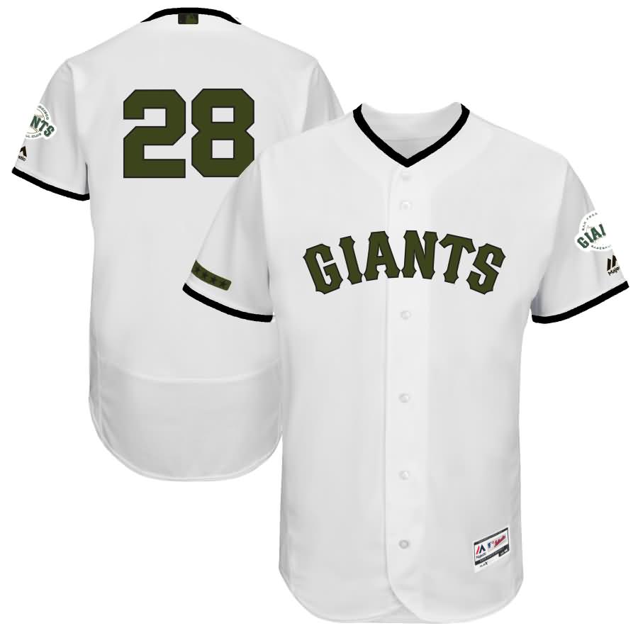 Buster Posey San Francisco Giants Majestic 2017 Memorial Day Authentic Collection Flex Base Player Jersey - White