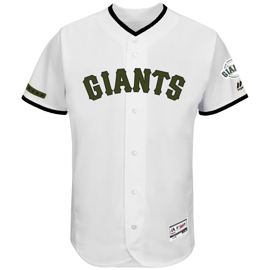 Buster Posey San Francisco Giants Majestic 2017 Memorial Day Authentic Collection Flex Base Player Jersey - White