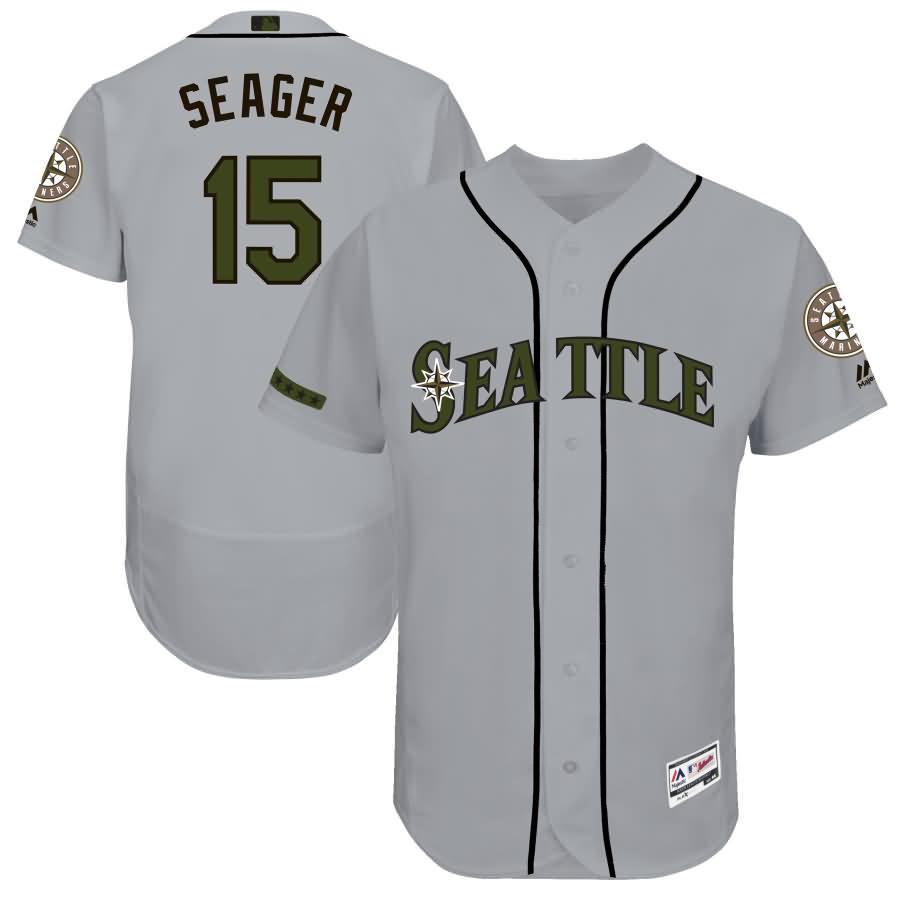 Kyle Seager Seattle Mariners Majestic 2017 Memorial Day Authentic Collection Flex Base Player Jersey - Gray