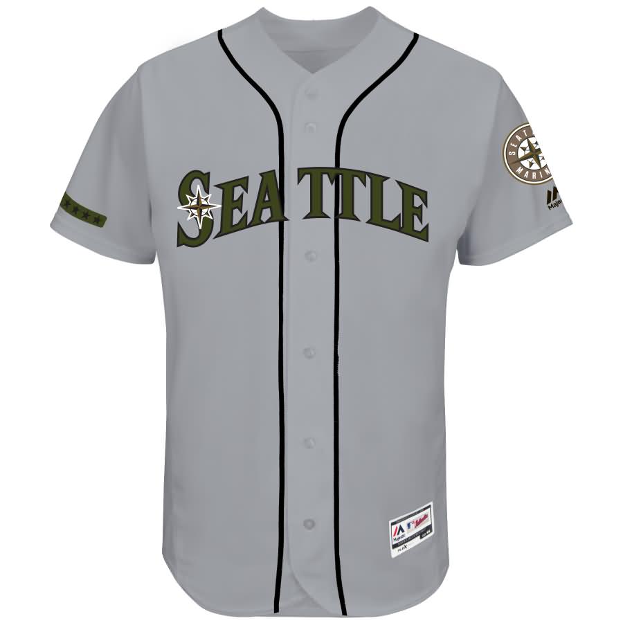 Kyle Seager Seattle Mariners Majestic 2017 Memorial Day Authentic Collection Flex Base Player Jersey - Gray