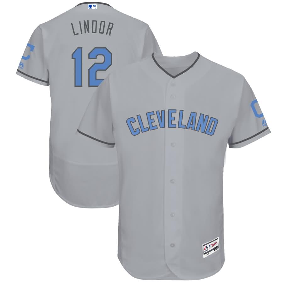 Francisco Lindor Cleveland Indians Majestic Father's Day Flex Base Jersey - Gray