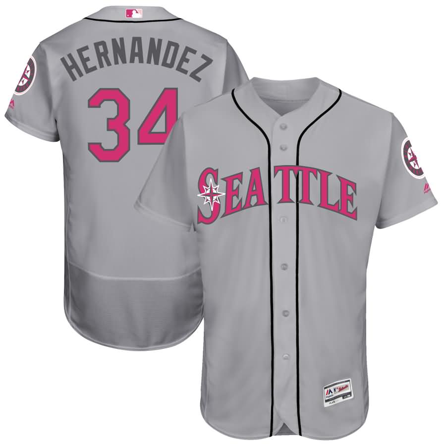 Felix Hernandez Seattle Mariners Majestic Mother's Day Flex Base Jersey - Gray