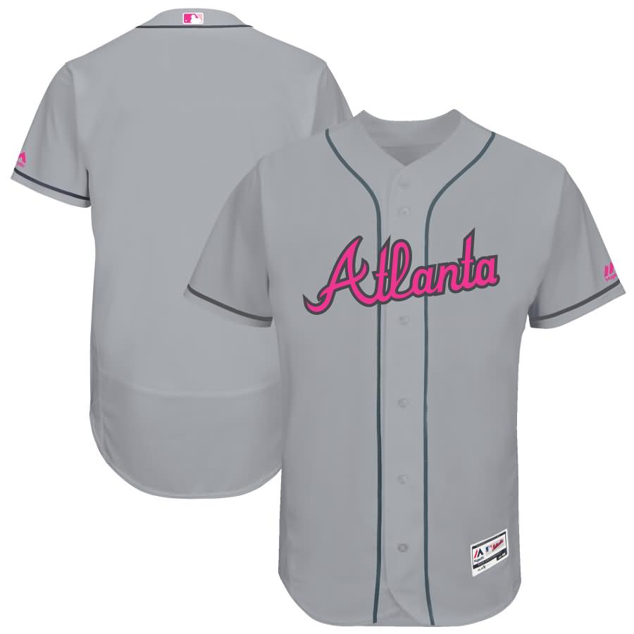 Atlanta Braves Majestic Mother's Day Flex Base Team Jersey - Gray