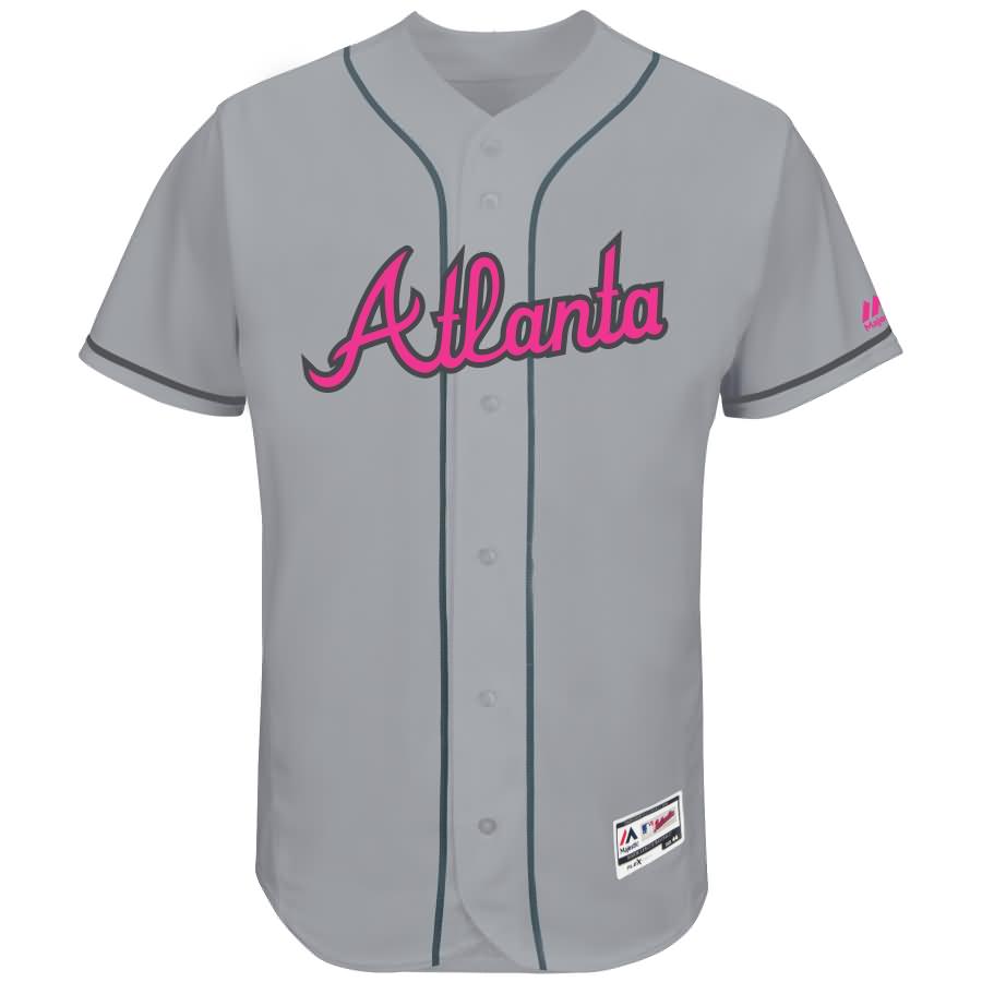 Atlanta Braves Majestic Mother's Day Flex Base Team Jersey - Gray