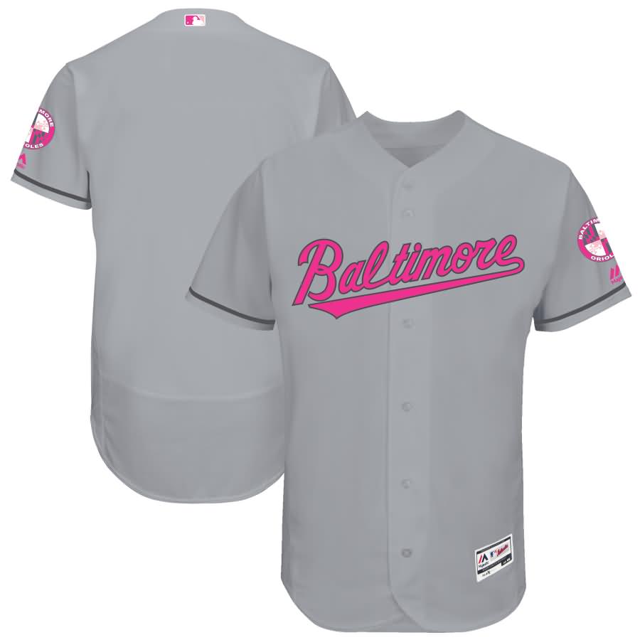 Baltimore Orioles Majestic Mother's Day Flex Base Team Jersey - Gray