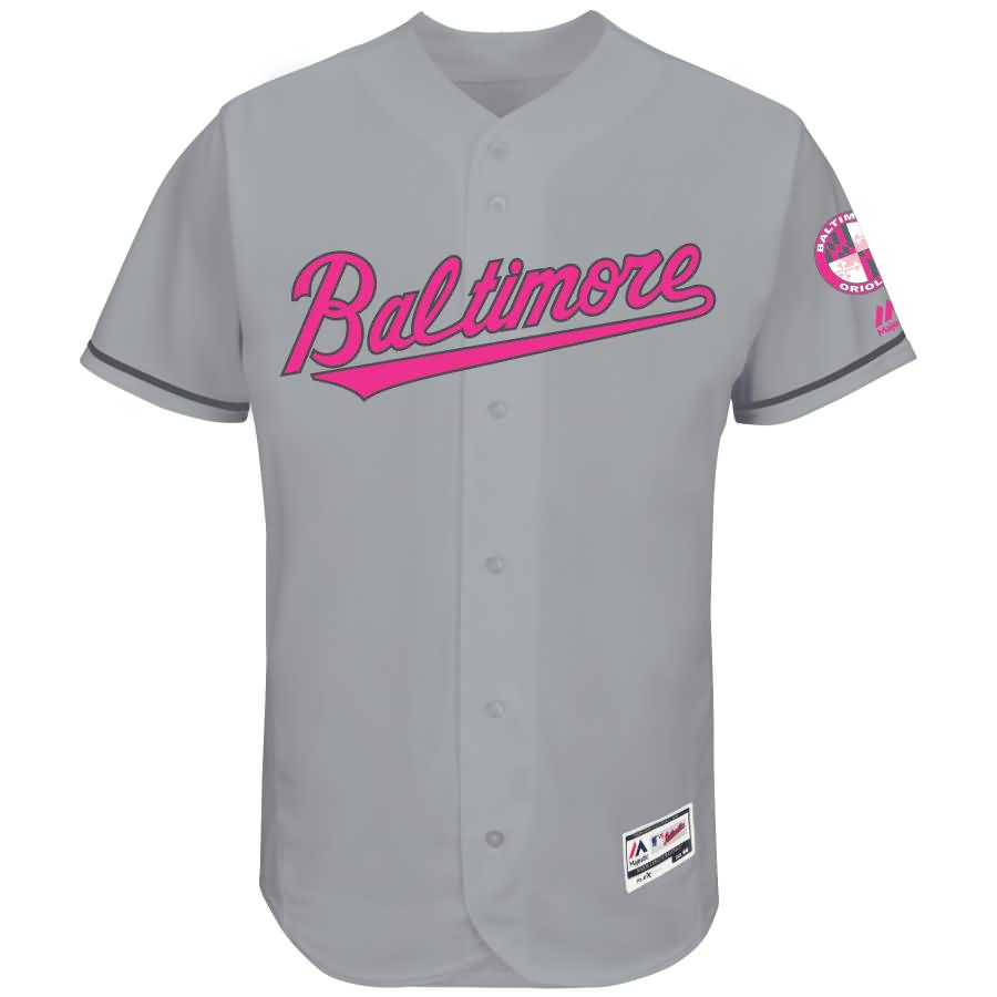 Baltimore Orioles Majestic Mother's Day Flex Base Team Jersey - Gray